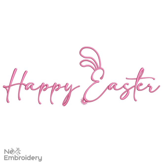 Happy Easter Embroidery Design, Rabbit Bunny Embroidery Designs