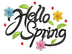 Hello Spring Embroidery Design