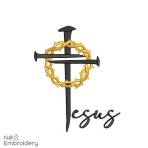 Jesus Cross Embroidery Design, Easter Embroidery Design, Religious Christ design