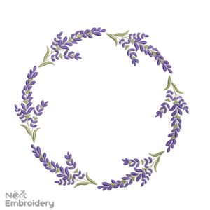Levanda Wreath Embroidery Design, Spring wreath design