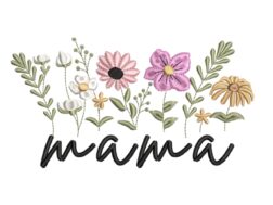 Mama Flower Embroidery Design