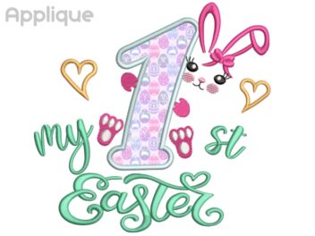 My First Easter Embroidery Design, Easter Applique Embroidery Designs,