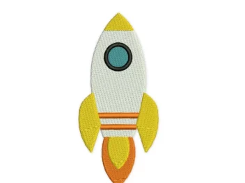 Rocket Embroidery Design. Rocket mini. Machine Embroidery Design. Rocket Silhouette. Rocket Filled Stitches. Space ship Embroidery Design