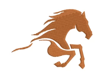 Running Horse Silhouette Embroidery Design