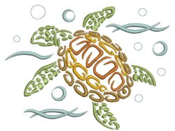 Sea Turtle Embroidery Design