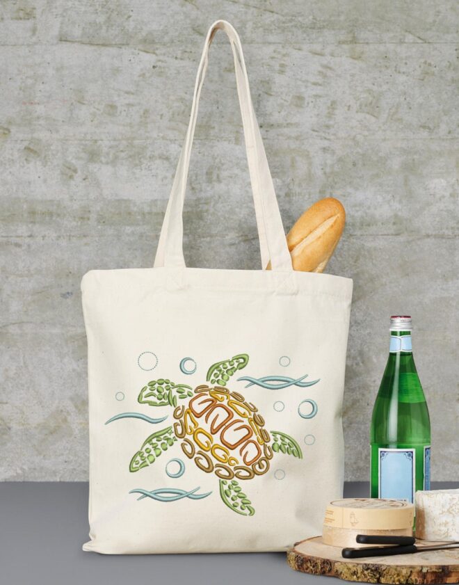 Sea Turtle Embroidery Design, Tribal Turtle Embroidery Design