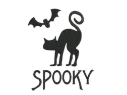 Spooky Black Cat Embroidery Design