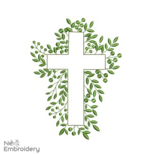 Easter Cross Embroidery Design, Religious Christ design