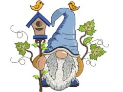 Birdhouse Gnome Embroidery Design