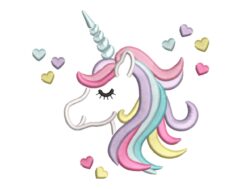 Cute Unicorn Embroidery Design