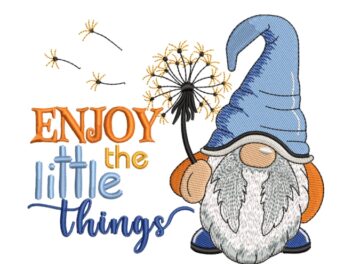 Enjoy the Little Things Gnome Embroidery Design