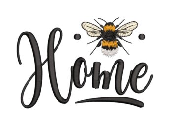 Home Bee embroidery design, Summer Embroidery Design