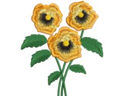 Pansy Flowers Embroidery Design
