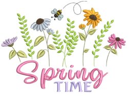 Spring Time Embroidery Design
