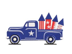 4th of July Truck Embroidery Design