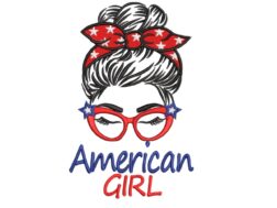 American Girl Messy Bun Embroidery design