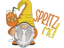 Spritz Me Gnome Embroidery Design