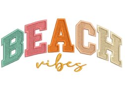 Beach Vibes Embroidery Design