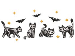 Skeletons Cat Embroidery Design