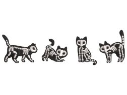 Cat Skeletons Embroidery Design