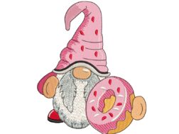 Donut Gnome Embroidery Design