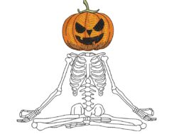 Skeleton Yoga Embroidery Design