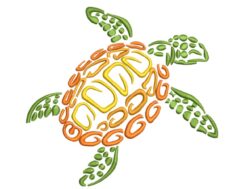 Summer Sea Turtle Embroidery Design