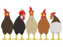 Chickens Embroidery Design