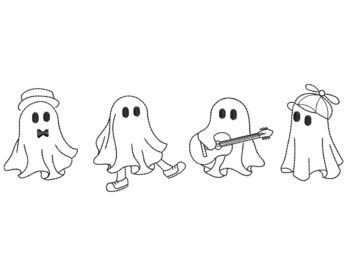 Cute Halloween Ghosts Embroidery Designs
