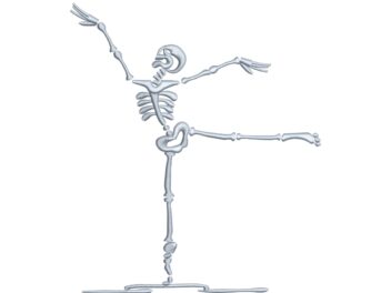 Halloween Ballet Dancing Skeletons Embroidery Design, Halloween Ballerina Embroidery Design