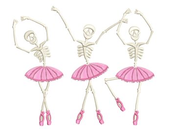 Halloween Dancing Ballerina Skeleton Embroidery, Halloween Cowboy Machine Embroidery, Halloween Cow Tee