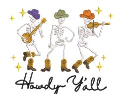 Howdy Yall Embroidery Design