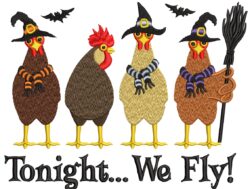 Tonight We Fly Embroidery Design