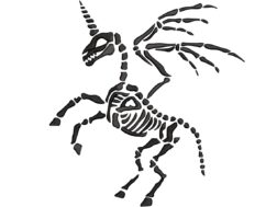 Unicorn Skeleton Embroidery Design
