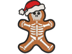 Christmas Skeleton Gingerbread Embroidery Design