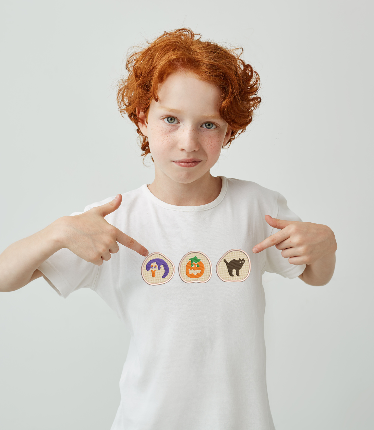 Halloween Sugar Cookie Applique Embroidery Design, Spooky Cat Pumpkin Ghost Dessert Embroidery