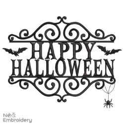 Happy Halloween Embroidery Design