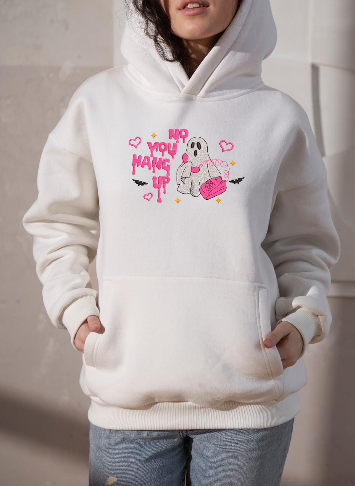 No You Hang Up Embroidery Design, Halloween Embroidery, Funny Ghostface Horror Machine Embroidery