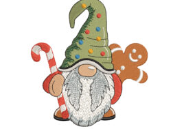 Gnome with Gingerbread Embroidery Design