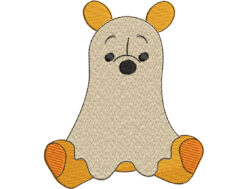 Retro Pooh Ghost Embroidery Design