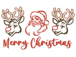 Merry Christmas Embroidery Design