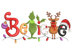 Believe Embroidery Design