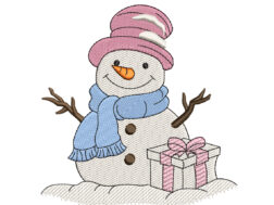 Christmas Snowman Machine Embroidery Design