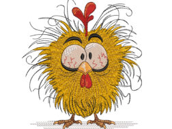 Crazy Angry Chicken Embroidery Design