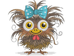 Crazy Chicken Embroidery Design