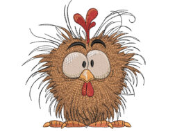 Crazy Funny Chicken Embroidery Design
