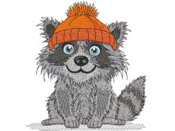 Cute Baby Racoon Embroidery Design