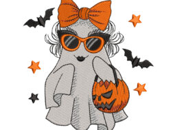 Cute Funny Ghost Embroidery Design