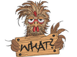 Grumpy Chicken Embroidery Design