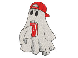 Halloween Cola Ghost Embroidery Design